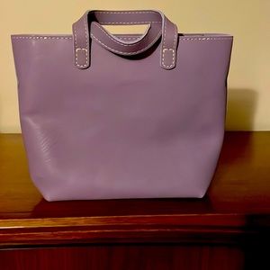 Portland Leather Goods Classic Mini zip Lavender Crossbody Tote NWOT